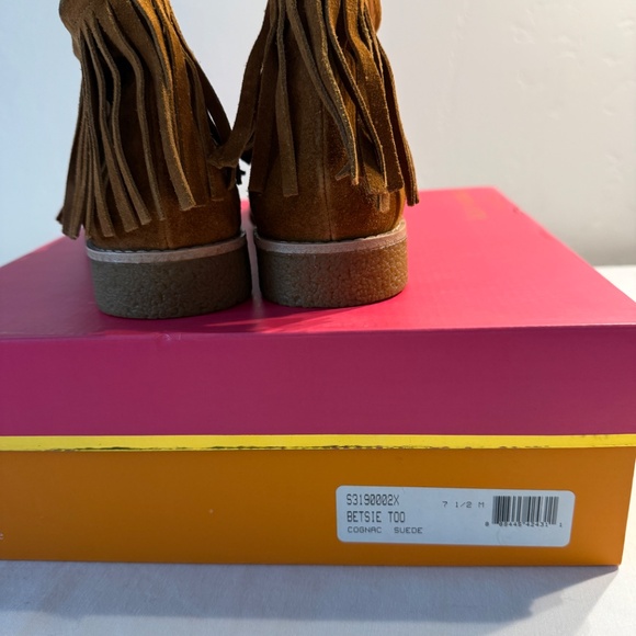 KATE SPADE Betsie Too Cognac Suede ankle bootie NIB NWT size 7.5 - Picture 5 of 5
